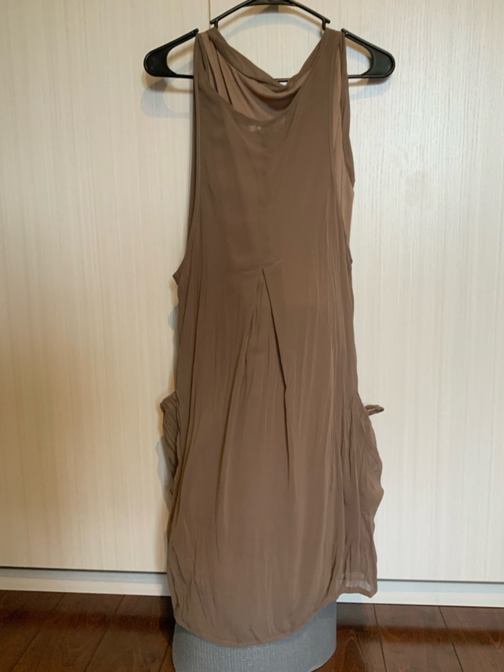 Sleeveless Cowl-Neck Swiss Mocha Colour Women's Dress
